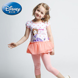 Disney/迪士尼品牌童装 女童夏装 苏菲亚公主短袖裙打底裤2件套装