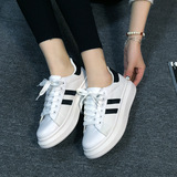 女版圆头单鞋韩版系带内增高平底运动鞋休闲板鞋跑步学生小白鞋潮