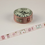 1月新品 日本和纸胶带 手帐diy必备 粉嫩邮票款 1.5cmx10m