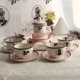 花茶茶具陶瓷套装田园透明耐热玻璃水果茶壶茶杯礼盒可爱清新