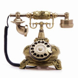 顶爷时尚创意旋转盘仿古欧式田园复古电话机家用办公座机固定电话