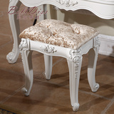 贝尔帝丝 欧式梳妆凳田园梳妆凳 玫瑰雕花法式梳妆台凳子换鞋凳