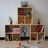 特价包邮儿童两层实木书柜自由组合松木单个书柜书架储物柜置物架