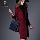 2015秋冬新款品牌女装专柜正品羊毛呢外套手工双面羊绒大衣