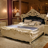 欧式床双人床 实木雕花布艺床 现代简约高档奢华公主床 卧室家具