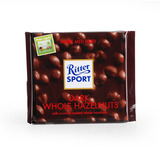 德国原装进口运动Ritter sport瑞特斯波德全榛子黑巧克力排块代购