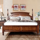 美式乡村实木床 橡木床简约美式双人床1.8米1.5米 定制特价