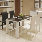 现代钢化玻璃餐桌椅组合小户型餐台高档钢琴烤漆饭桌 五包到家