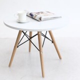 茶几 简约现代时尚小圆创意实木边沙发桌白色圆形角北欧宜家 圆桌