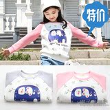 澄子家女童装 2015秋冬新款 韩国小象印花套头卫衣 外贸儿童绒衫