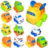 儿童宝宝Q版卡通玩具小车软胶滑行迷你小汽车 幼儿园玩具礼物