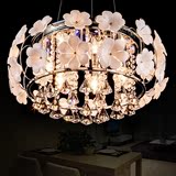 欧式现代简约创意花朵圆形吊灯吸顶水晶LED客厅卧室餐厅灯具灯饰