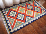 90*155cm印第安纳瓦霍风格手工编织羊毛地毯/基利姆kilim地毯彩色
