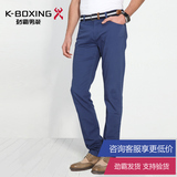 K-boxing劲霸男装 休闲裤 男士纯棉夏季长裤黑色商务长裤FQZY2345