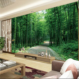 林山水个性壁纸卧室竹子墙纸大型壁画3D田园电视背景墙客厅立体竹