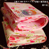手帕纯棉日本制品和风樱花飘舞女士手绢手帕全棉手信礼物手帕进口