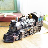 复古创意欧式火车头模型道具橱窗摆件工艺品桌面摆件咖啡厅装饰品