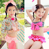 新款儿童泳衣 可爱韩版小碎花比基尼三件套 女童女宝宝小公主泳衣