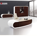 上海办公家具现代办公桌白色烤漆大班台老板桌总经理时尚主管桌
