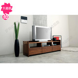 胡桃木/白橡木电视机柜纯全实木简约客厅组合实木地柜定制电视柜