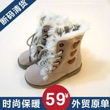 微瑕清仓特 外贸原单 出口日本女童鞋子冬靴马丁靴棉鞋女童鞋靴子