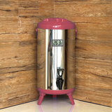 奇家不锈钢商用奶茶桶水龙头保温桶凉茶果汁豆浆咖啡桶12L粉红色
