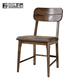 北欧餐椅实木水曲柳椅子简约现代牛角椅洽谈椅家用休闲胡桃木色椅