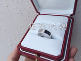 香港专柜正品代购 卡地亚 18k白金宽版 三钻 戒指 B4032500