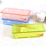 带盖沥水筷子盒 厨房餐具防霉收纳盒 塑料带盖刀叉盒 筷子筒240g
