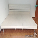 深圳现代同城包邮简约单人板式床双人非实木卧室白橡木色黄花梨色