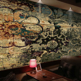 3D东南亚风格墙纸西餐厅抽象壁纸个性奶茶咖啡店背景壁画立体