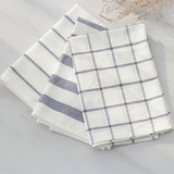 简约蓝白条纹格子棉麻餐垫 隔热垫碗垫 西餐餐布餐巾 拍摄背景布