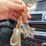 车要事链钥匙扣水晶铃铛挂件汽车水钻钥匙链情侣包包挂饰礼物男女
