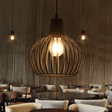 艾笛森 餐厅灯单头现代简约时尚创意艺术铁艺咖啡厅吧台led吊灯