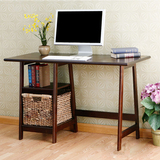 美式实木笔记本电脑桌书桌台式桌家用写字台学习桌简约办公桌子