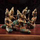 泰国工艺品乐俑铜人装饰摆件东南亚特色摆设铜质人物神像家居饰品