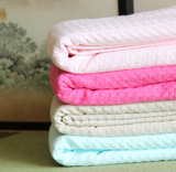 外贸 日式全棉毛巾被/纯棉毛巾毯/空调被/夏盖毯/纯色薄款/沙发巾