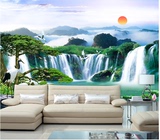 山水风景画 电视背景装饰墙纸客厅 竹林3d壁纸定制无缝大型壁画