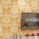 欧式大马士革墙纸环保无纺布壁纸 卧室客厅电视背景墙壁纸
