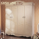 CASA LISA/丽莎之家8188-01欧美式古典实木家具卧室四门衣柜衣橱