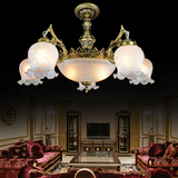 欧式现代吊灯乡村家居装饰客厅套餐卧室房间青古铜吸顶灯玻璃灯罩