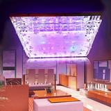 LED简约大气水晶 客厅大灯长方形变色平板家装卧室内餐厅吸顶灯具