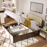 克莎蒂中式现代床1.8米双人气动高箱床1.5m储物箱体床家具BA2A-C