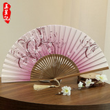 王星记扇子 和风日本樱花绢扇女式日式折扇中国风夏天礼品扇