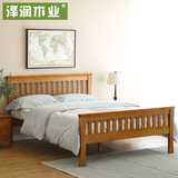 泽润家具全白橡木床简约全实木公主床纯实木床组合单人床橡木家具