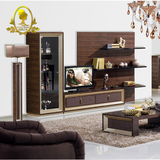 简约现代高档整体电视柜客厅个性实木家具后现代电视墙柜子酒柜