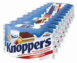 德国原装进口knoppers牛奶榛子巧克力威化饼干10包 休闲零食