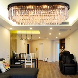 美式长方形创意餐厅客厅房间K9水晶吊灯奢华北欧式别墅复古吸顶灯