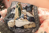外贸原单出口沙发巾沙发毯美式乡村装饰毯耶稣基督教挂毯盖毯地毯
