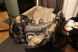 外贸原单复古沙发巾挂毯纯棉男士盖毯线毯盖布装饰毯软地毯火车头
